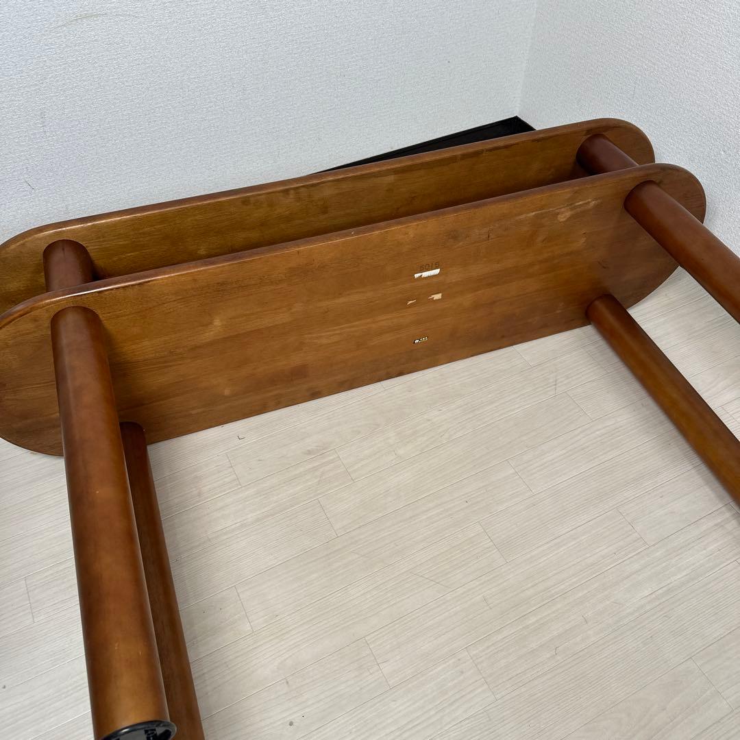 希少品 カリモク サイドテーブル カウンターテーブル 2段式 オーバル型 i1※