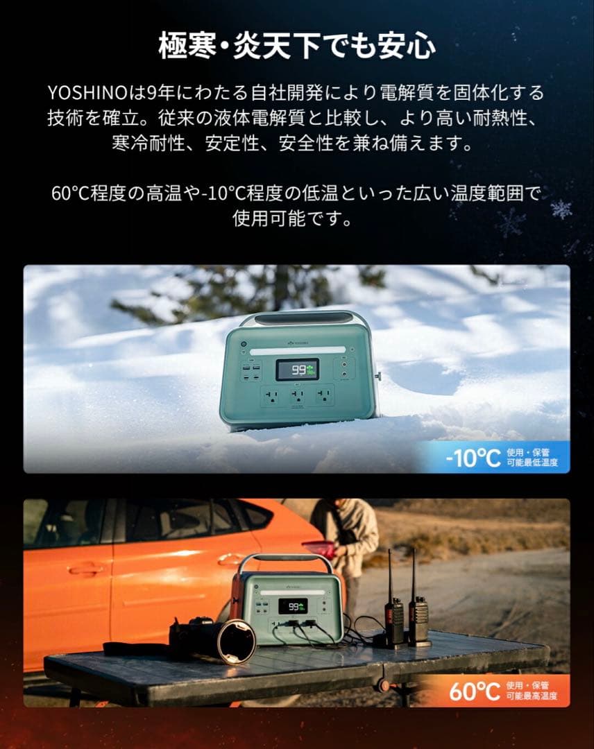 新品　YOSHINO B600 SST 固体電池 ポータブル電源 防災 キャンプ