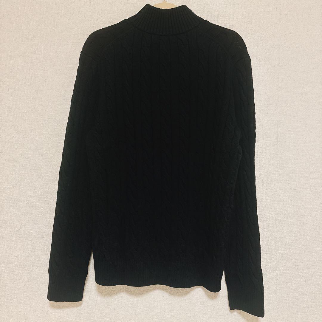 【新品未使用】POLO ラルフローレン メンズ ハーフジップ ブラックM