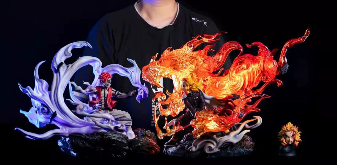 鬼滅の刃 炎柱 煉獄杏寿郎 上弦の参 猗窩座 フィギュア ガレージキット GK