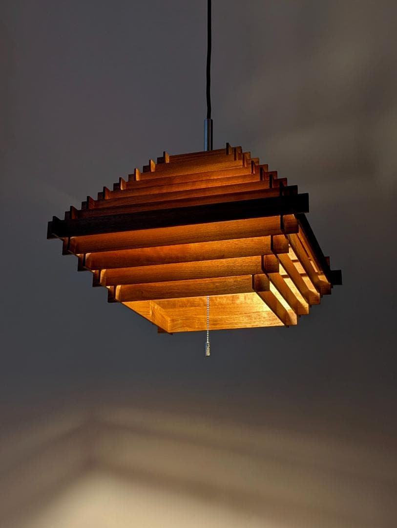 USED ZEONG 廃番 スクエア 3灯 ペンダントランプ ライト 北欧モダン