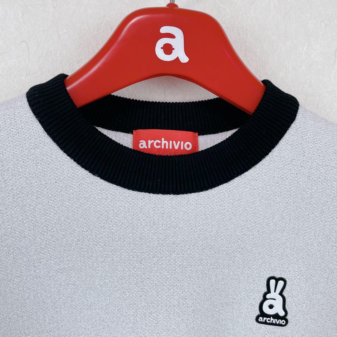 新品未使用24FW archivio キラキラロゴ入りモノトーンセーター 38号