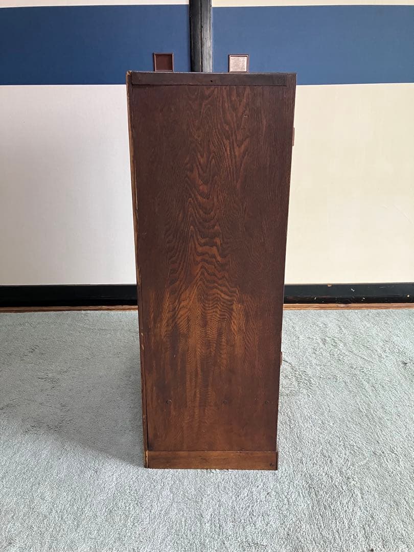 レトロ商品　木製ガラス扉収納　キャビネット　本棚　アンティーク家具