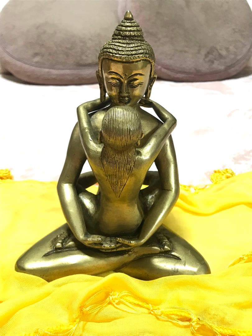 チベット密教/歓喜仏 高さ約16㎝ 約1kg/ヤブユム/シャクティ