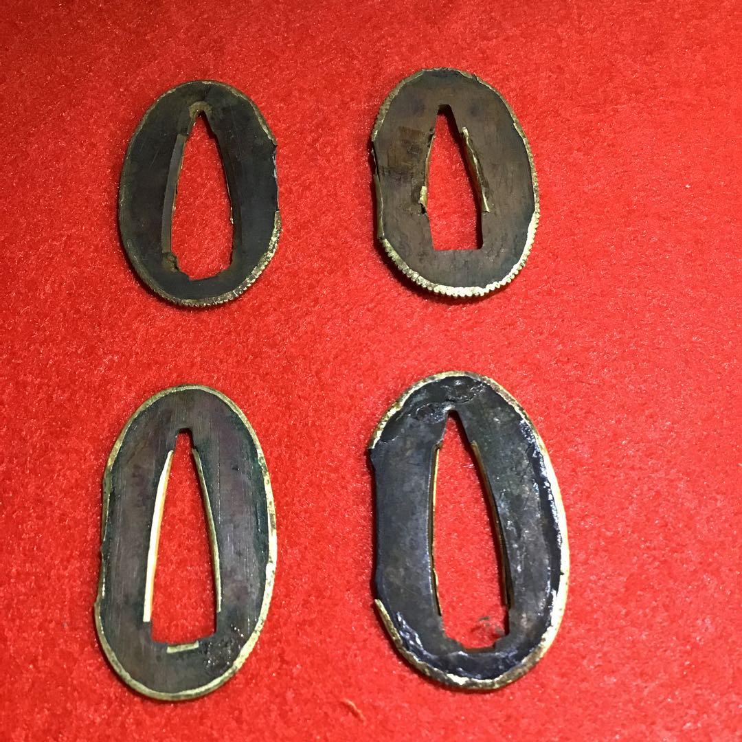 金着せ切羽　4枚　金板保証　江戸期切羽保証