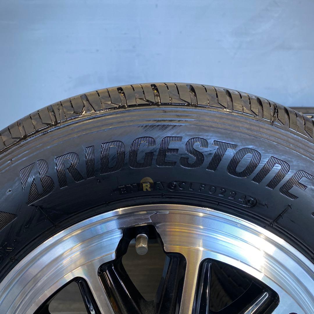 中古バリ溝ブリヂストンタイヤホイールセット145/80R12LT 軽トラ、軽バン