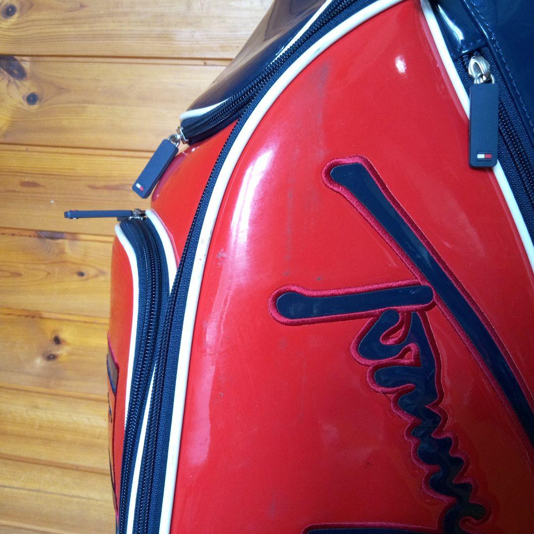 希少ロゴ　トミーヒルフィガー　キャディバッグ　2点式　ショルダー　9型　エナメル