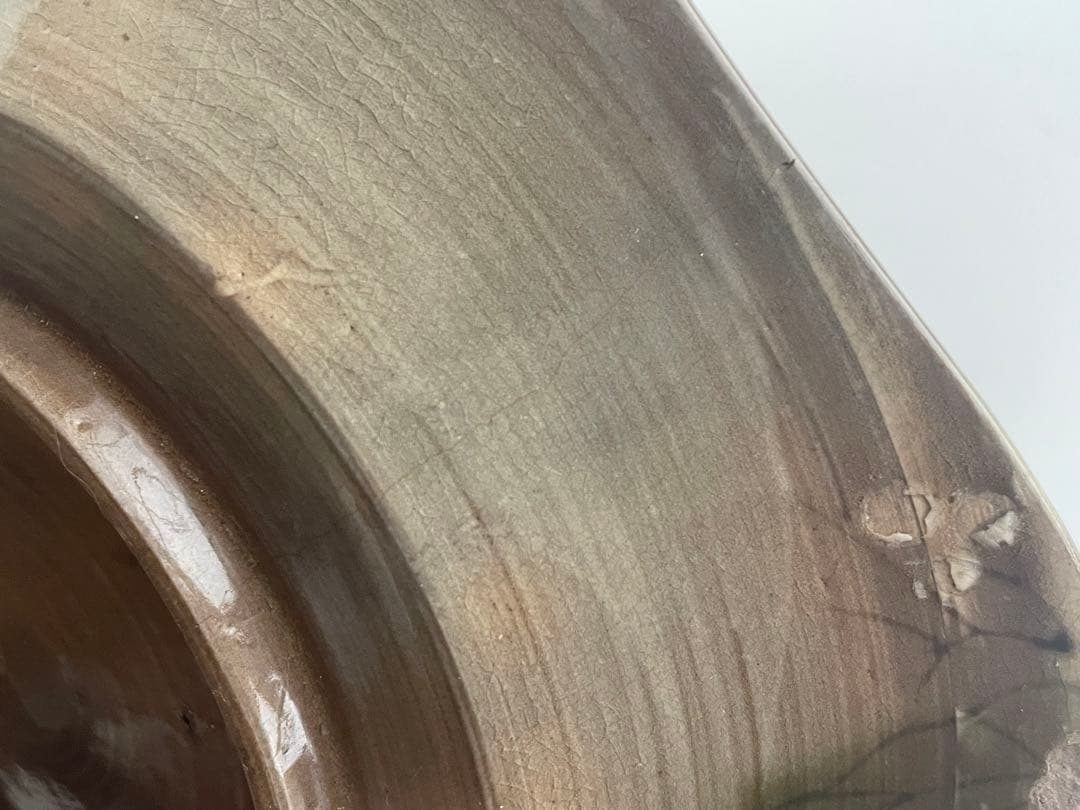 骨董　アンティーク　現川焼　現川　刷毛目　栗文様　隅入角皿　角皿　皿