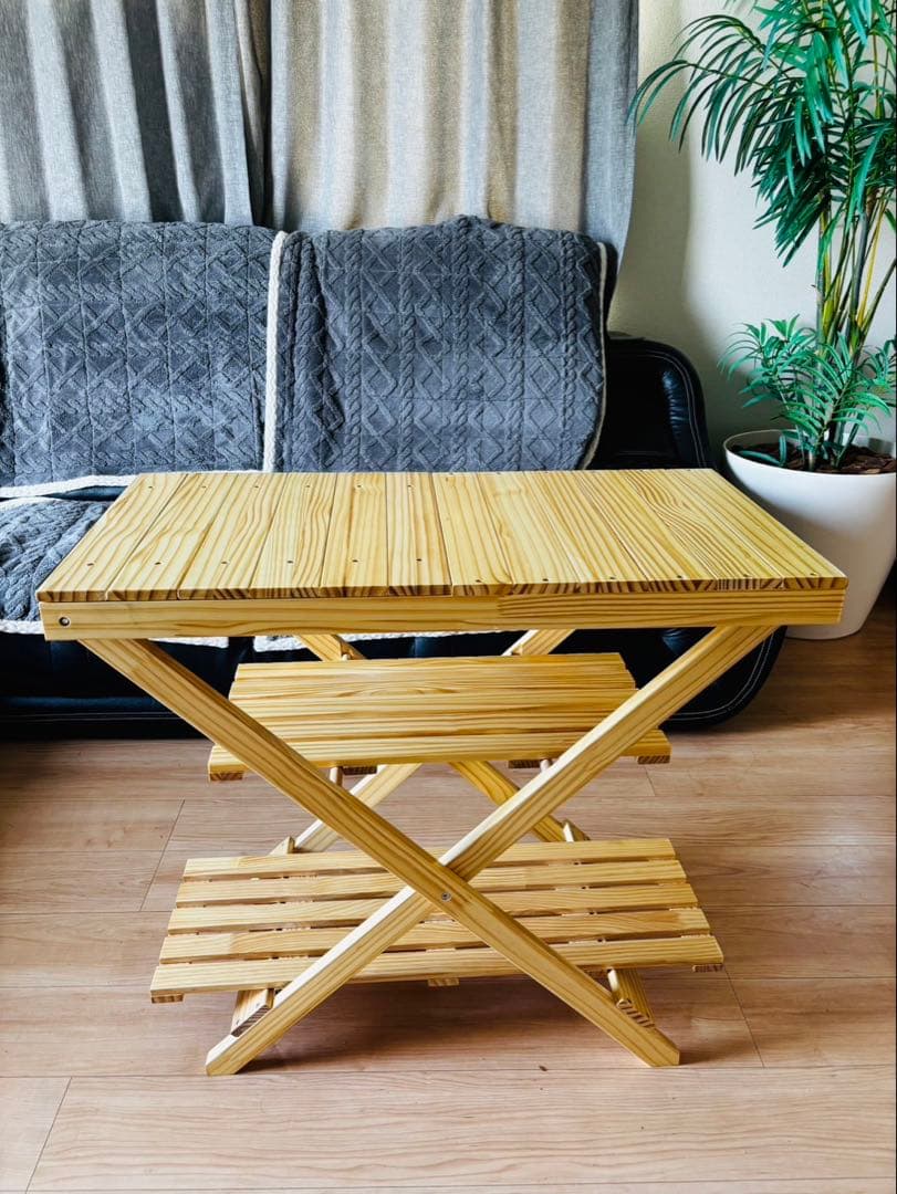 VALVE オシャレ⭐︎ 折りたたみ式　木製アウトドアテーブル