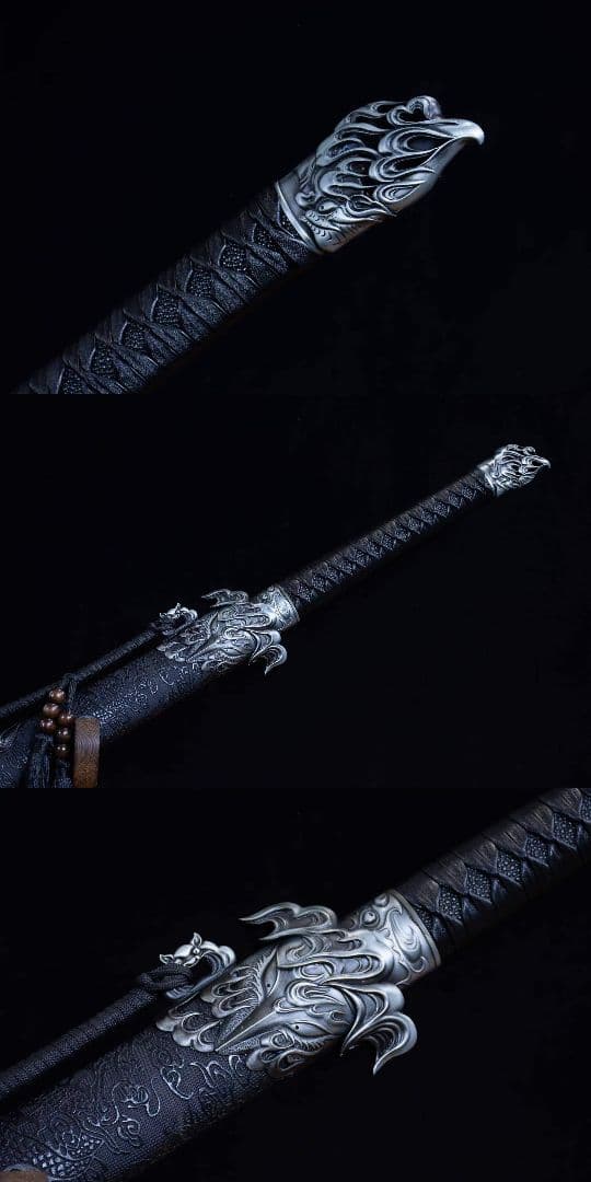 銀翼古火刺繍春刀-高性能マンガン鋼 古兵器 武具　刀装具　日本刀　模造刀 居合刀