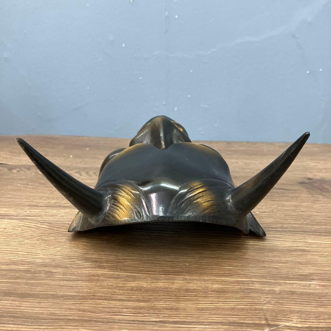 4F 昭和レトロ 般若面 壁掛け インテリア 骨董 飾り面 お面 鉄製