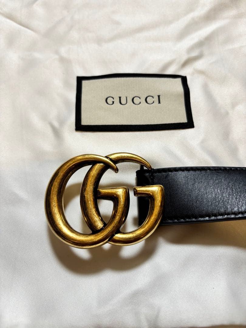 GUCCI GGロゴバックル ベルト ブラック