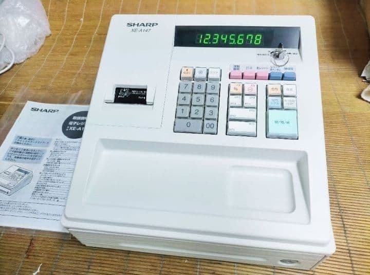 シャープレジスター　XE-A147　PC連携売上管理フル設定無料　000662