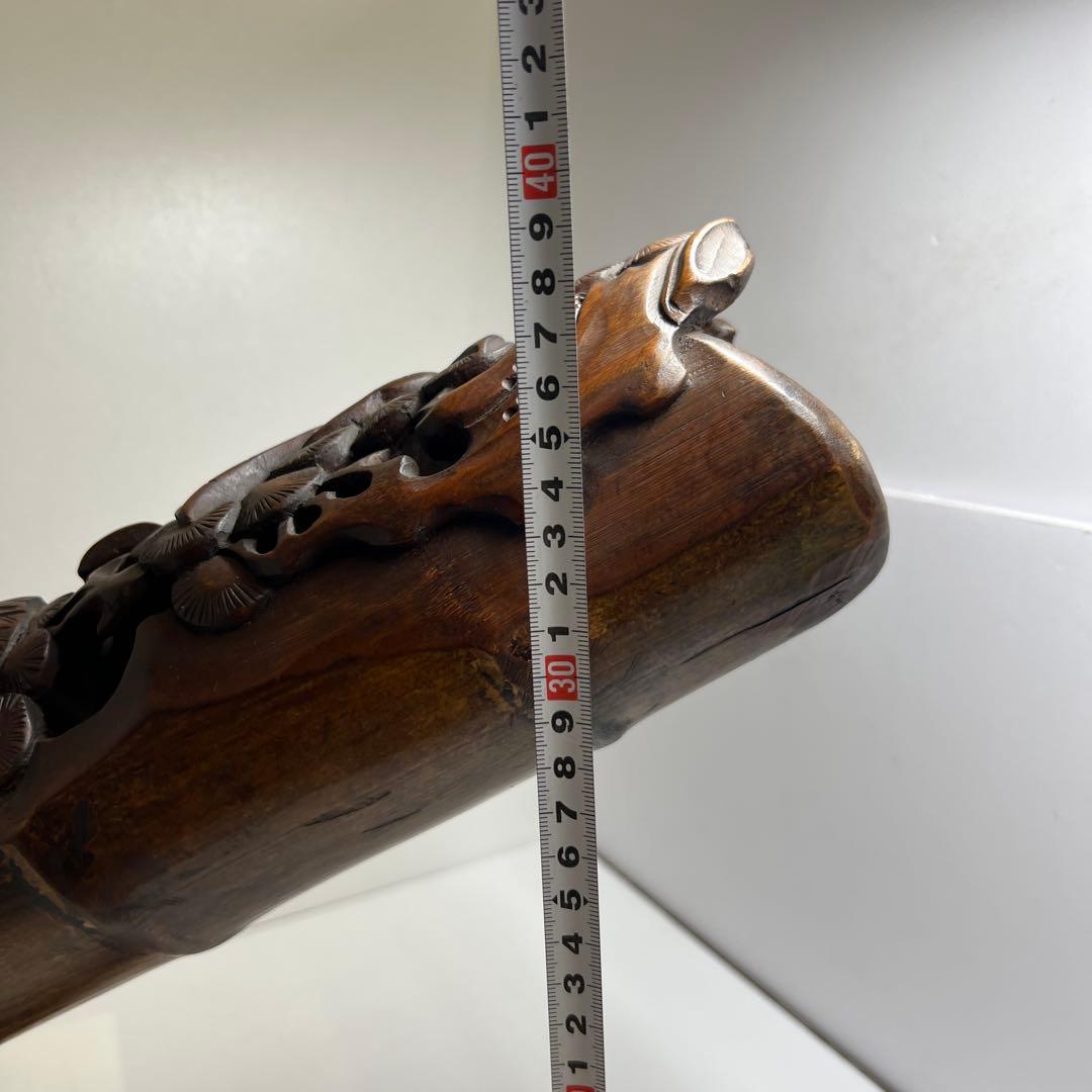 竹製　特大透かし人物置物　幅約76㎝/最大高さ約42㎝東Y8-0128④トコト