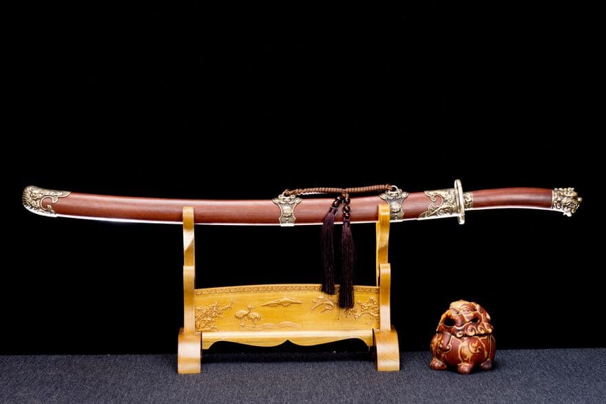 狂獅子清刀-模様鋼 古兵器 武具　刀装具　日本刀　模造刀 居合刀