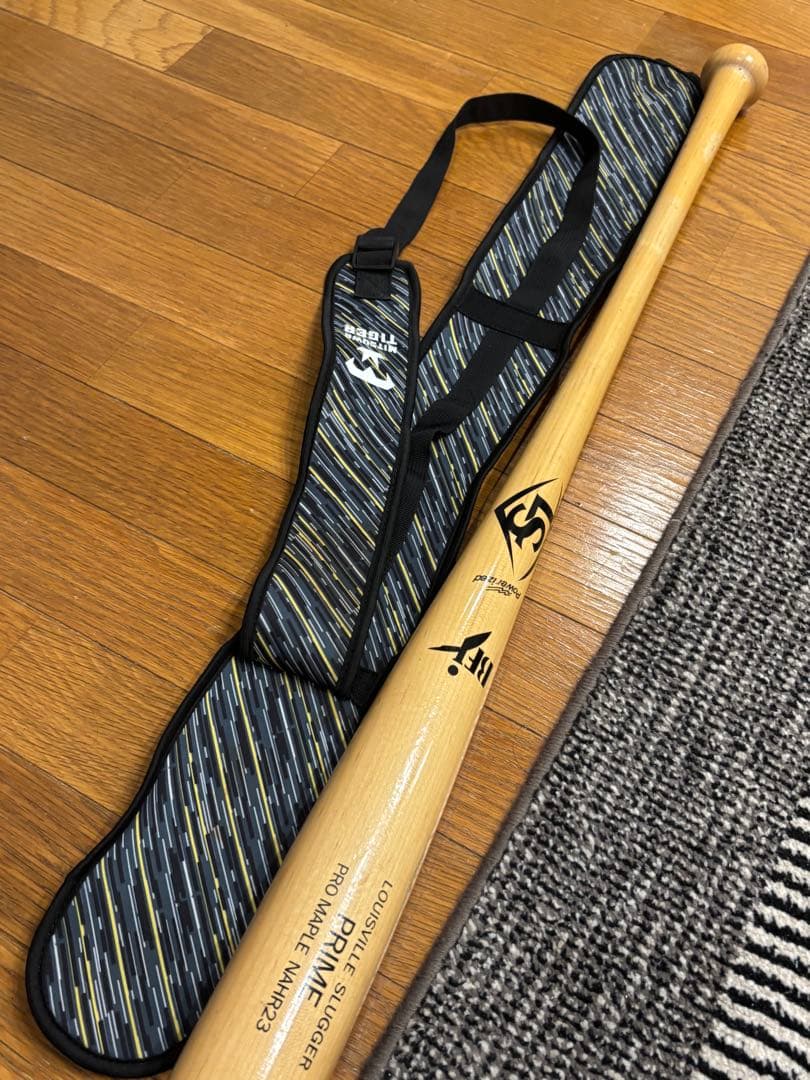 ルイスビルスラッガー　木製バット　ミツワタイガー　バットケースセット　使用少美品