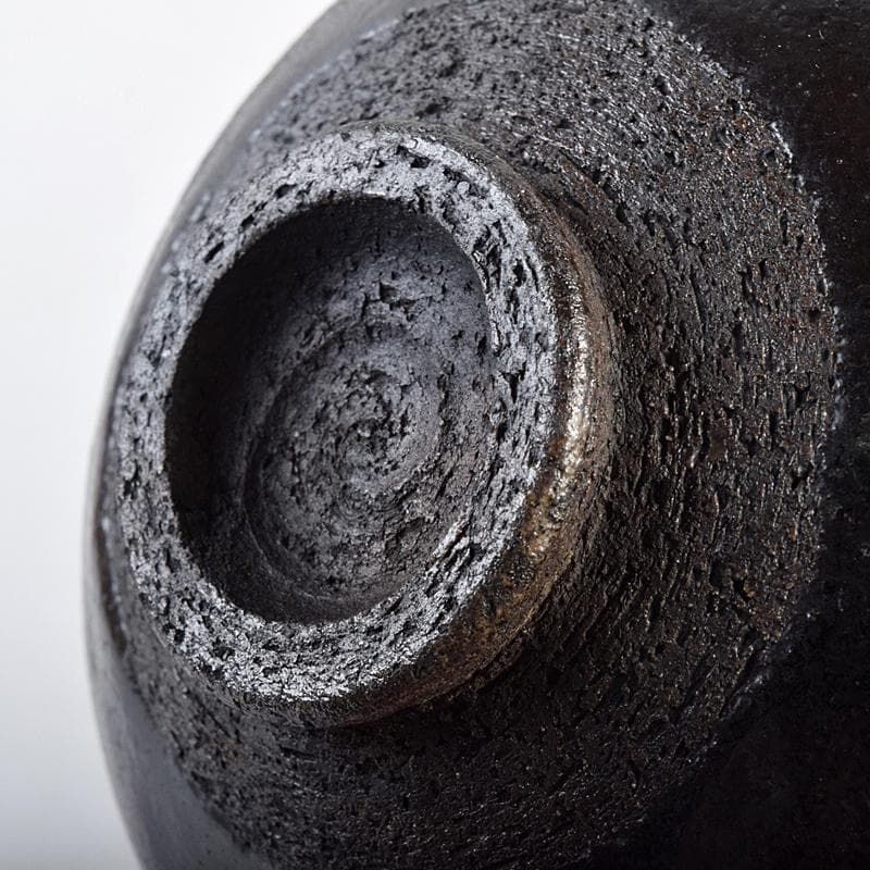 茶道具　楽吉左衛門　黒楽茶碗　時代箱付　M　R8543