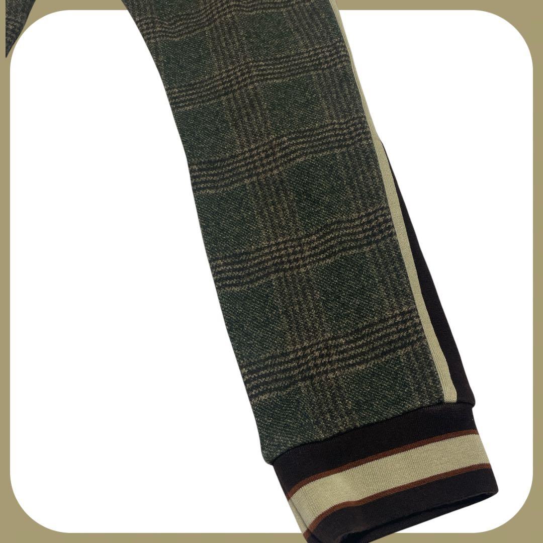 【美品】DOLCE&GABBANA ロゴ パンツ 140 チェック柄　茶色