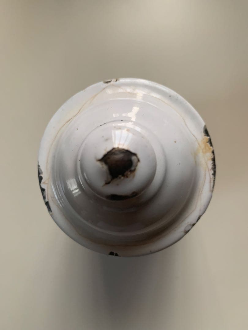 フランスアンティーク　小さなぽってり可愛いホーローのキャニスター2個セット！