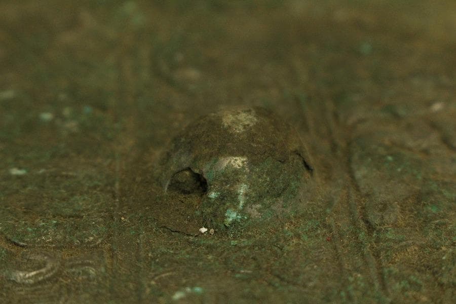 中国美術 青銅鏡 饕餮紋 時代物(HA506)