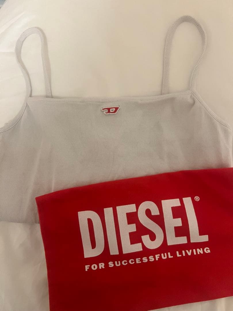 DIESEL リブ編みキャミソール ホワイト