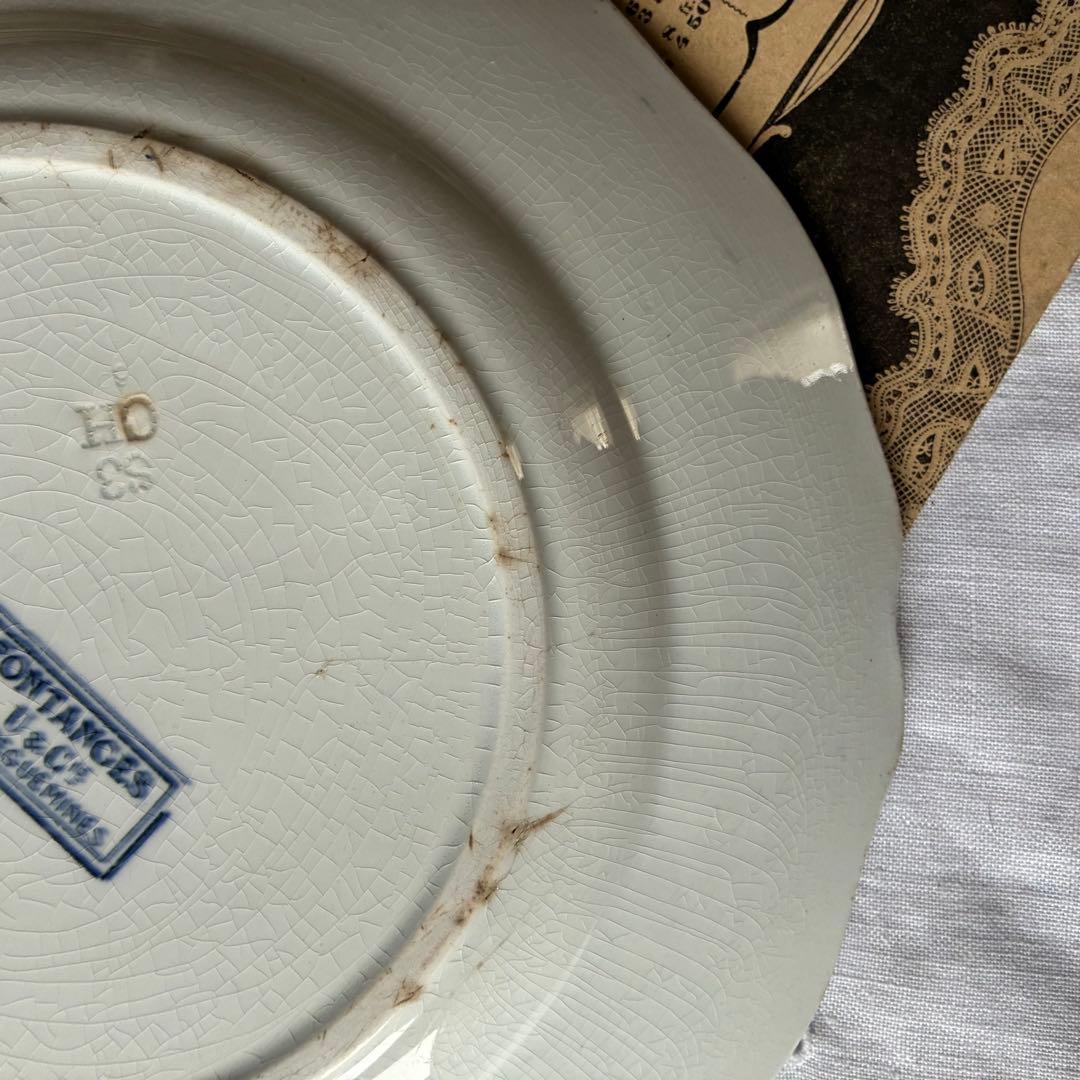 Sarreguemines フランス　アンティーク　プレート fontanges