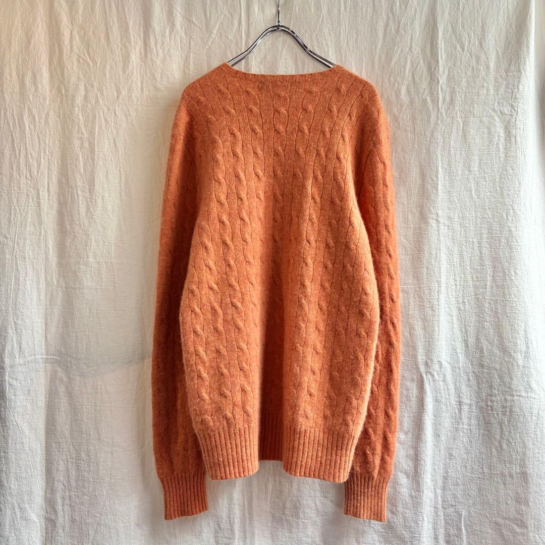 PolobyRalphLauren カシミア Uネック ケーブル編み セーター