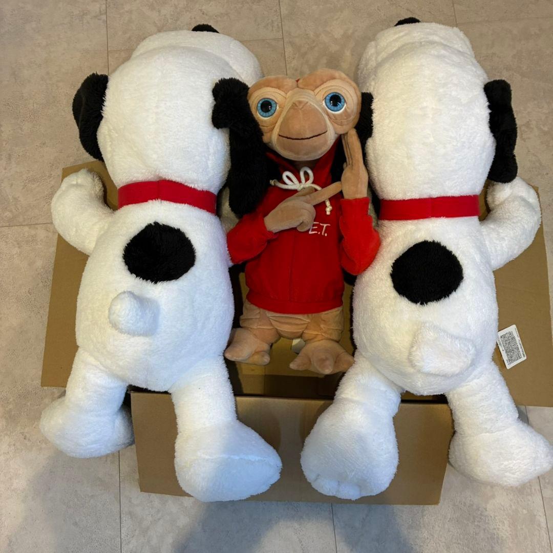 USJ　ストラックアウト　スヌーピー人形2匹&E.T人形1匹