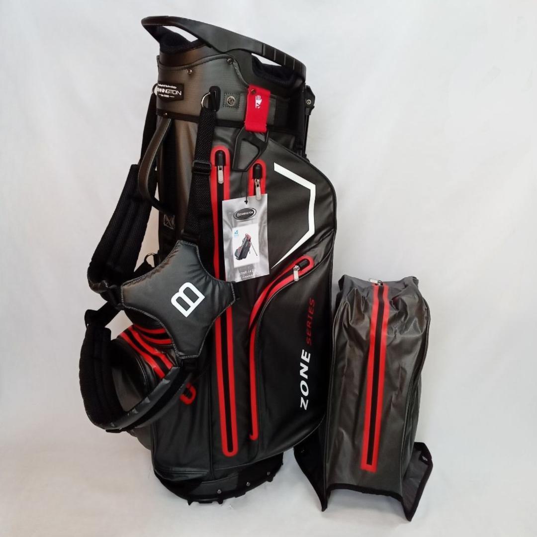 ベニントン ZONE 14分割 スタンド式キャディバック ダークグレー&レッド