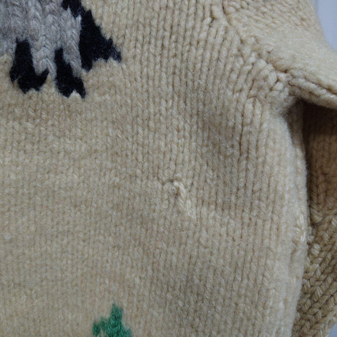 70s　カウチンセーター　ライトニングジップ　要クリーニング