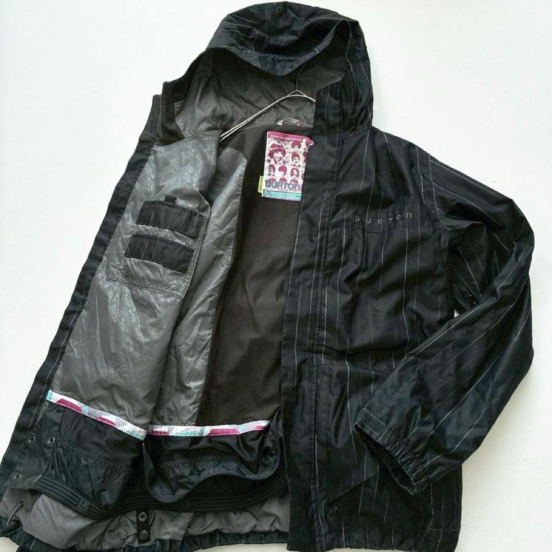 【高機能】BURTON スノボジャケット L DRYRIDE 黒 ストライプ