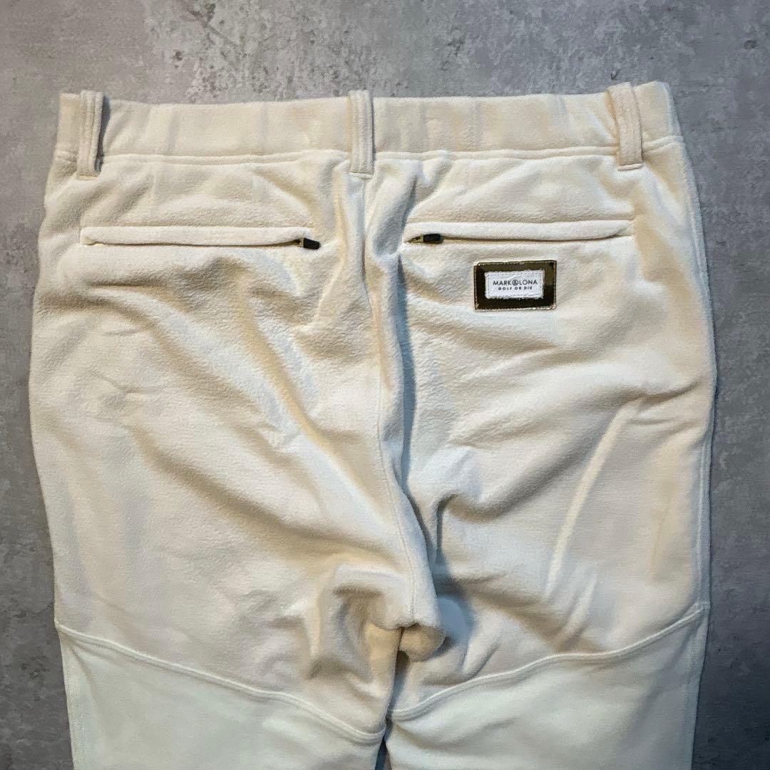 MARK&LONA マークアンドロナ フリースパンツ ロング ゴルフ 白 防風
