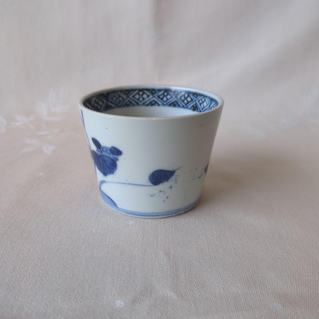 古伊万里 染付 蕎麦猪口 葵文 江戸期