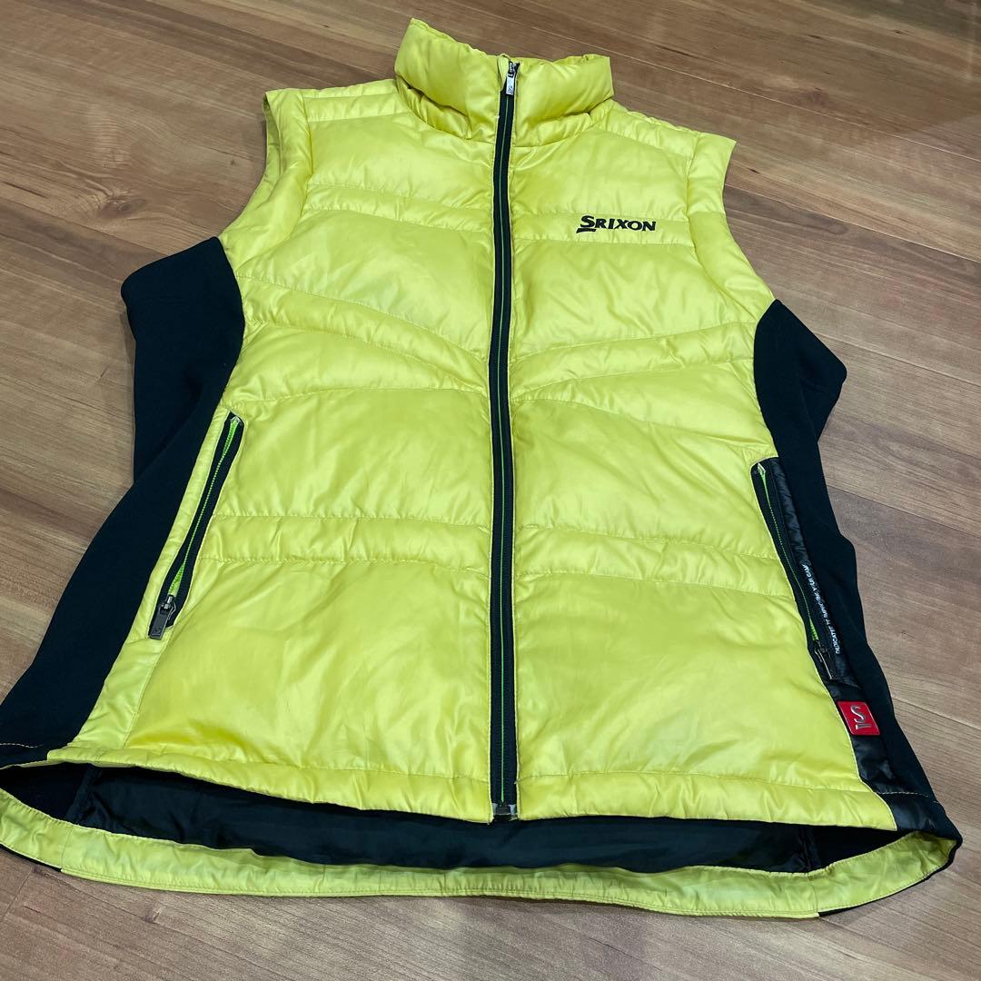 スリクソン　イエロー　黄色　ダウン　ゴルフ　ベスト　おすすめ　美品