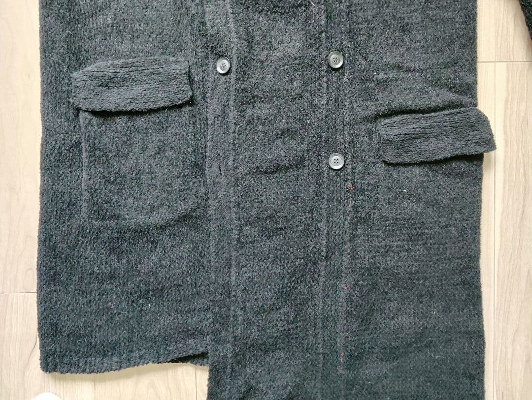 ★美品 19aw 多素材赤ラインダブルニットコート yohjiyamamoto