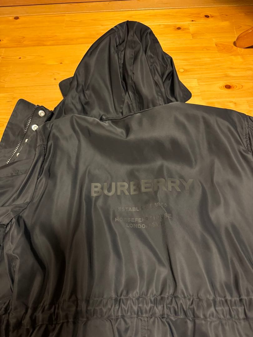 バーバリー ロンドン バックロゴ フード付き ナイロン ロング モッズコート