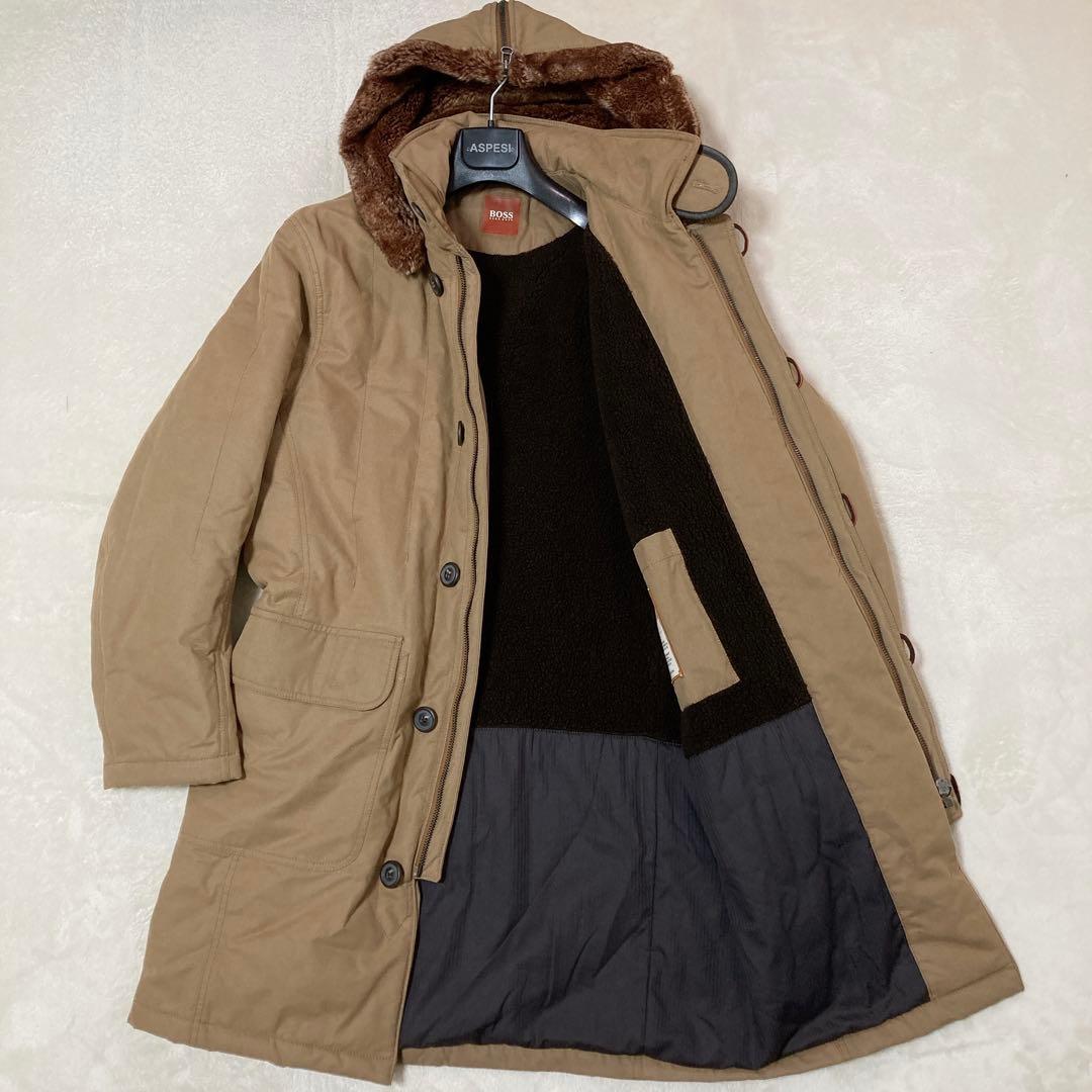 【美品】HUGO BOSS ヒューゴ ボス 裏ボア フード モッズコート 50