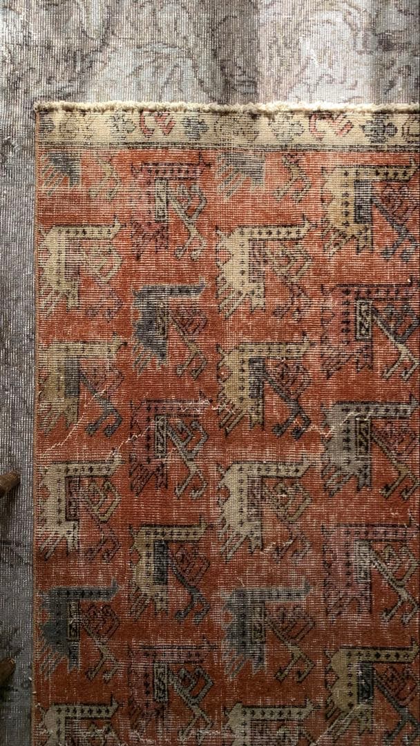 85.5×152 \"孔雀の行進\" ViNTAGE TURKiSHRUG