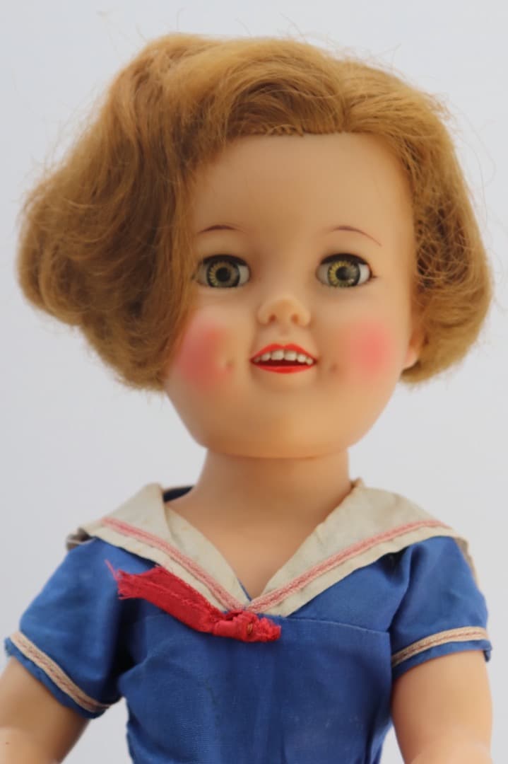 ビンテージ 青いセーラー服シャーリー・テンプル人形44cm 裸足 IDEAL社