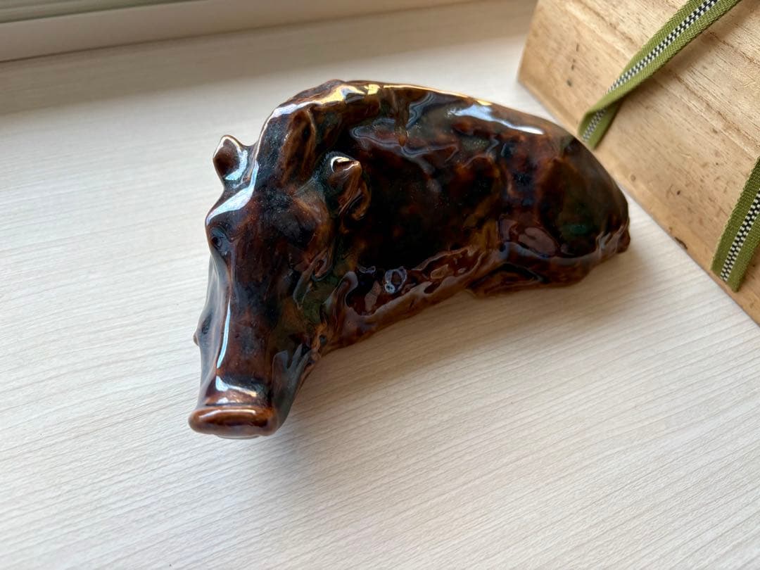 九谷焼 猪 イノシシ 置物　陶器