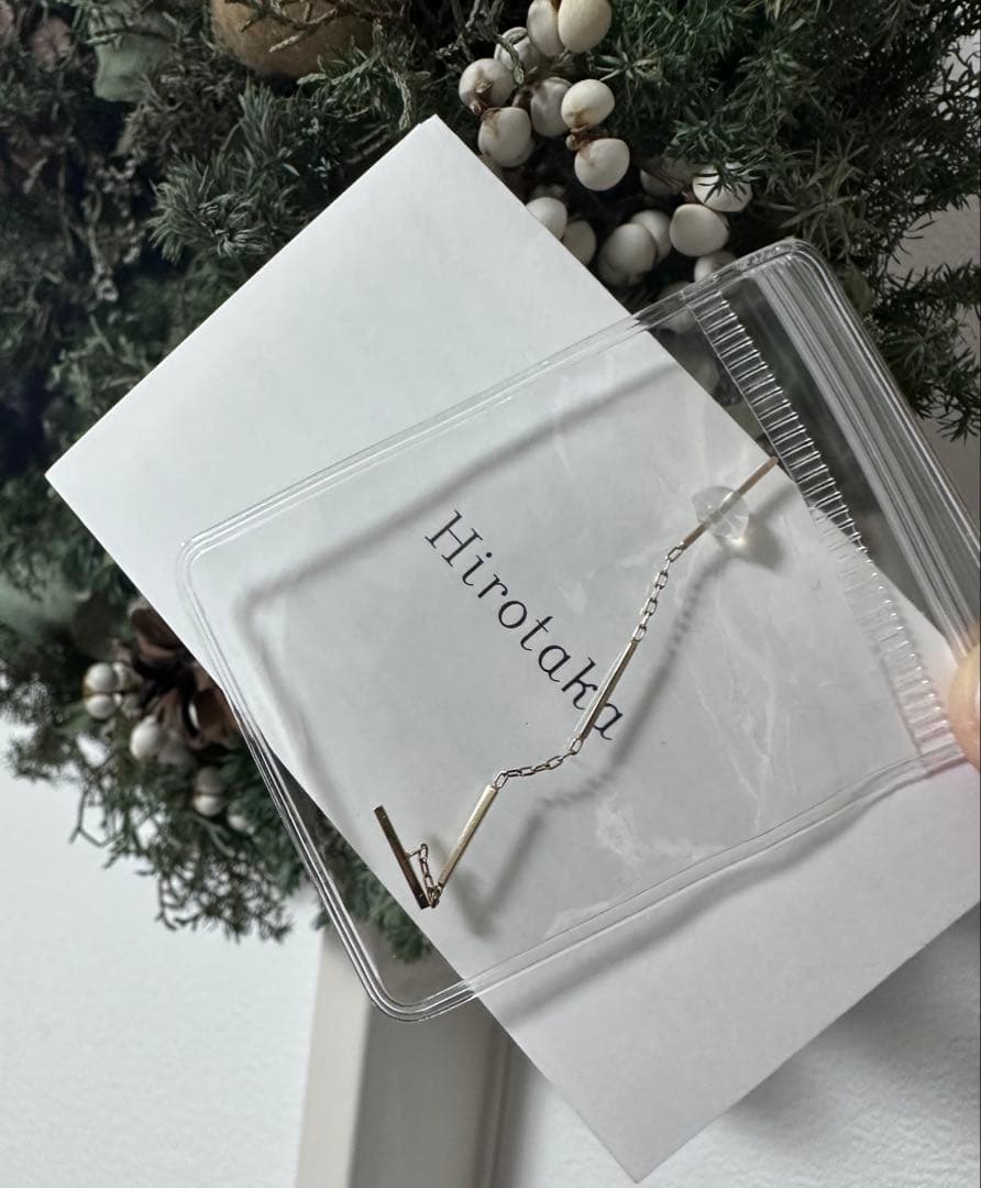 hirotakaヒロタカ　トグルチェーン ピアス　片耳　K10YG 3連