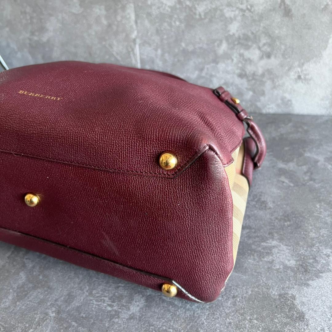⭐️BURBERRY⭐️バーバリー バナーバッグ ミディアム ボルドー レザー