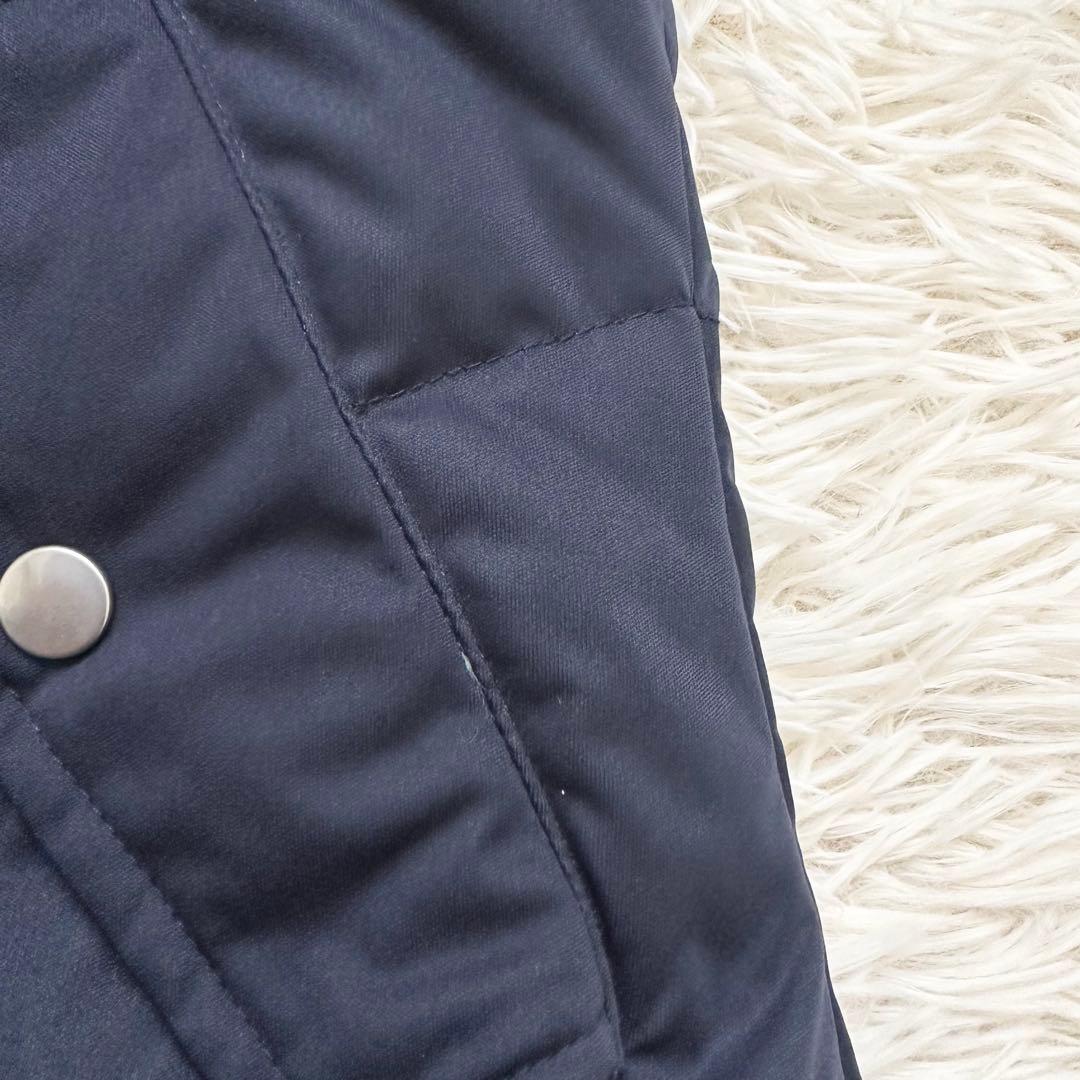 ムータマリン 2way ダウンベスト 裏地ストライプ ネイビー M