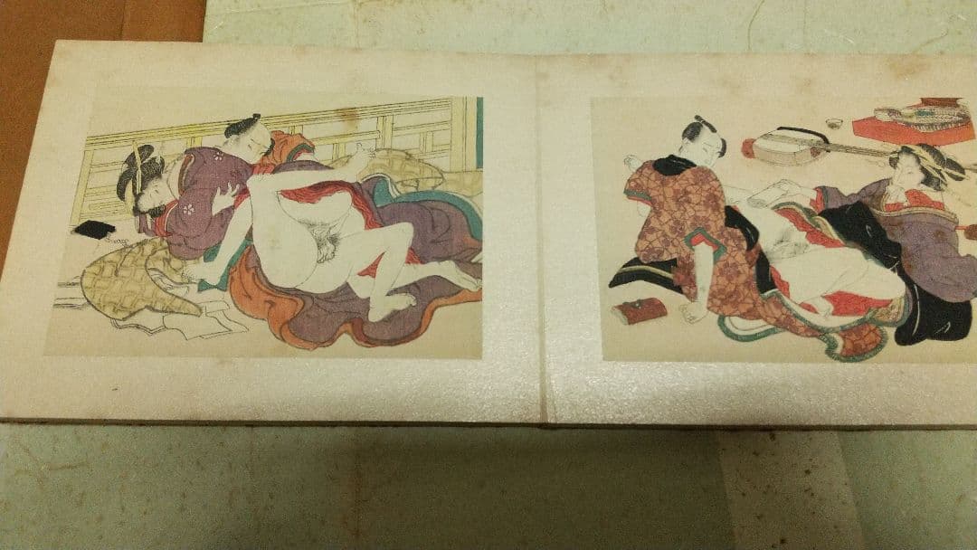 春画 浮世絵 小判 画帳貼り 24枚 枕絵 艶本 袖珍