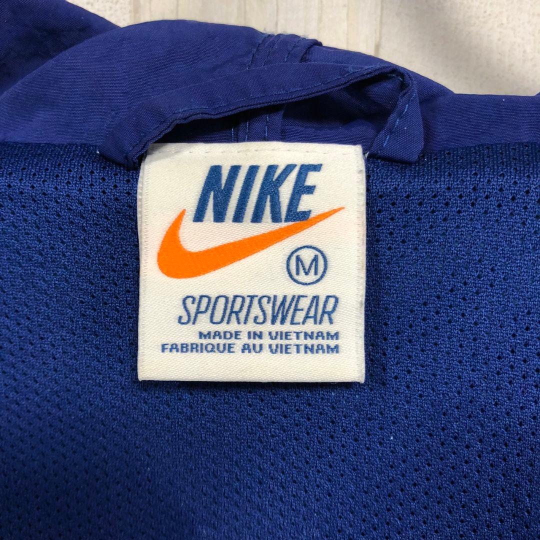 Nike　ナイキ　スウッシュ刺繍　ナイロンジャケット　青　ブルー　L XL 古着