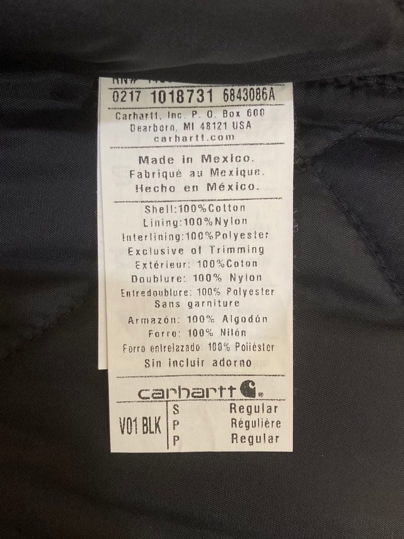 Carhartt カーハート ダックベスト V01 Sサイズ BLK メキシコ産