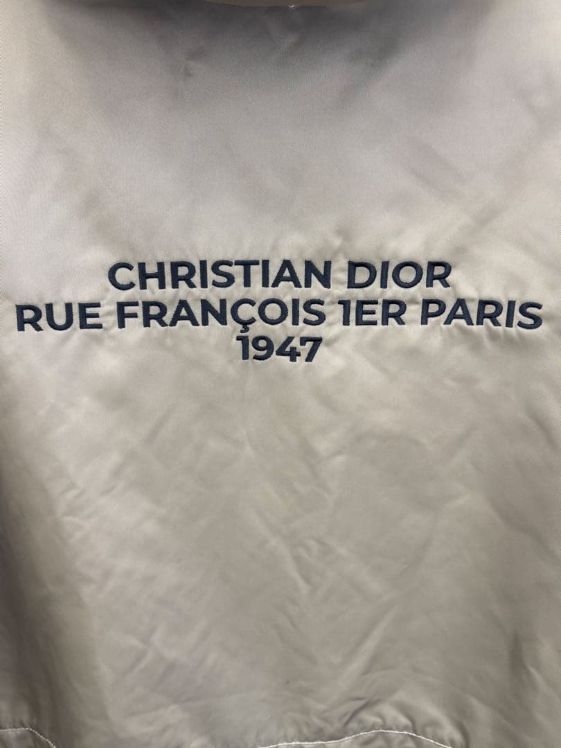 極美品 Dior ディオール 1947刺繍 ナイロン フーデッドコート 48