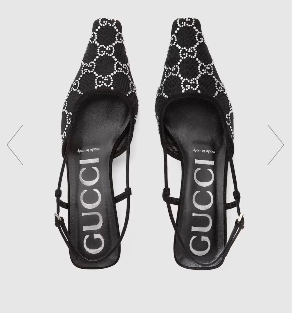 GUCCI GGスリングバックパンプス ブラック
