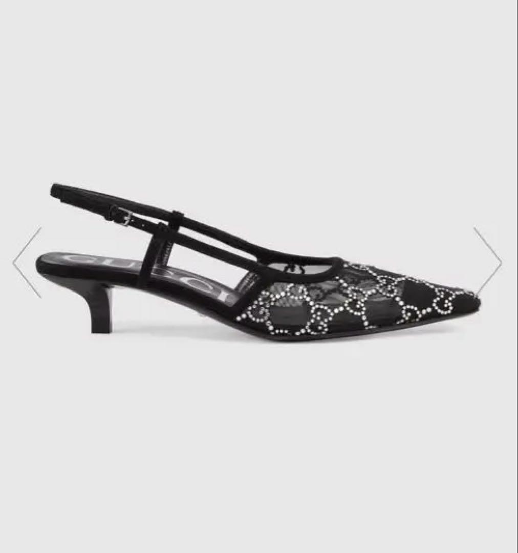 GUCCI GGスリングバックパンプス ブラック