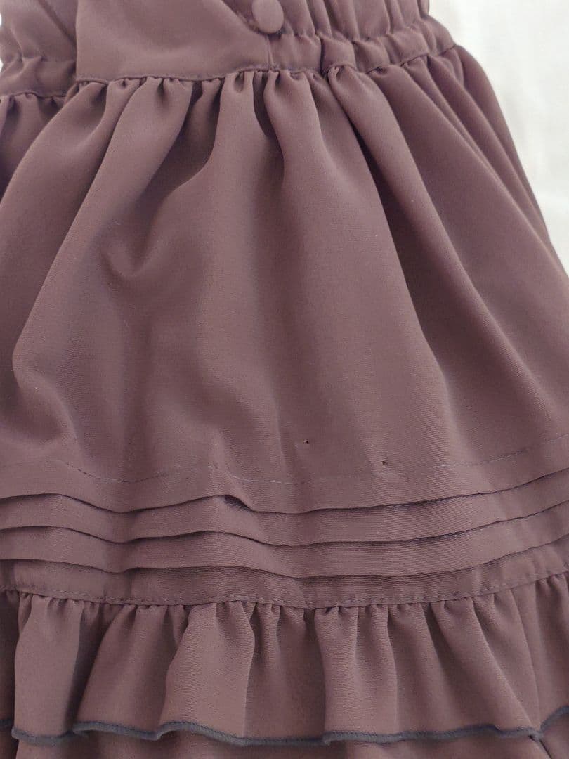 morphose　ピンタックティアードジャンパースカート　ブラウン